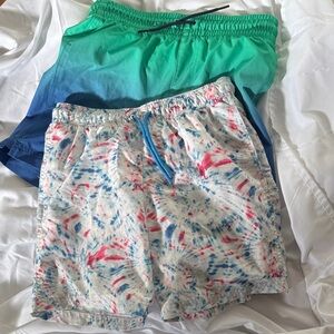 Cat & Jack Kids Swim Trunks - Tie-Dye and Ombre Blue